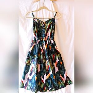 Tropical jungle inspired summer dress- with pockets!
